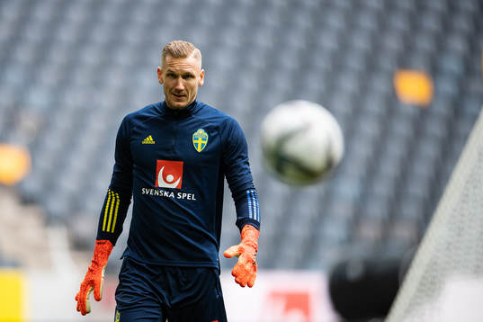 goalkeeper Robin Olsen of the Swedish national football team