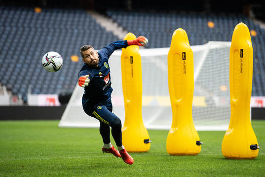goalkeeper Kristoffer Nordfeldt of the Swedish national
