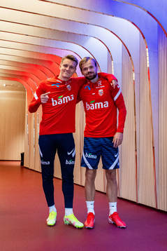 Martin Ødegaard and Iver Fossum of the Norwegian national