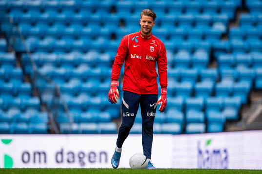 Goalkeeper Ørjan Håskjold Nyland of the Norwegian