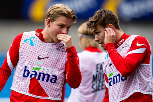 Jens Petter Hauge and Fredrik André Bjørkan of the