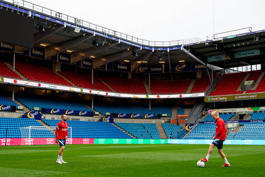 Veton Berisha and Birger Meling of the Norwegian national