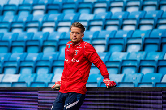 Goalkeeper Ørjan Håskjold Nyland of the Norwegian