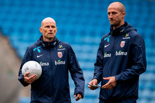 Ståle Solbakken, head coach, and Brede Hangeland, player