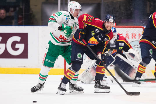 Rögles Anton Bengtsson och Djurgårdens Ludvig Rensfeldt