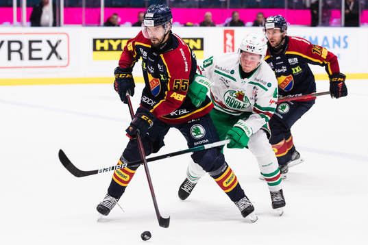 Djurgårdens Linus Videll och Rögles Oskar Stål Lyrenäs