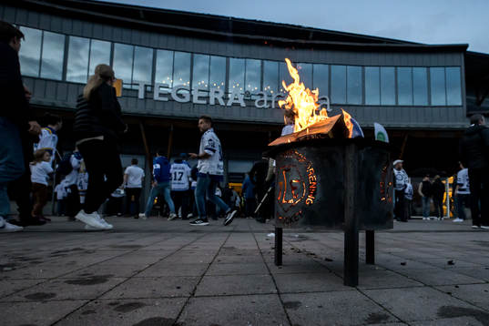 Tegera Arena innan ishockeymatchen i SHL mellan Leksand och