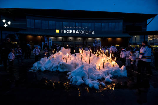 Tegera Arena innan ishockeymatchen i SHL mellan Leksand och