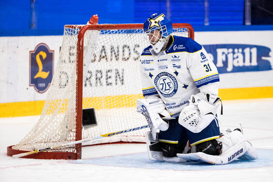 Leksands målvakt Kasimir Kaskisuo deppar
