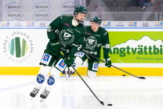 Färjestads Martin Johnsen innan ishockeymatchen i SHL