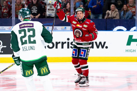 Frölundas Max Friberg jublar