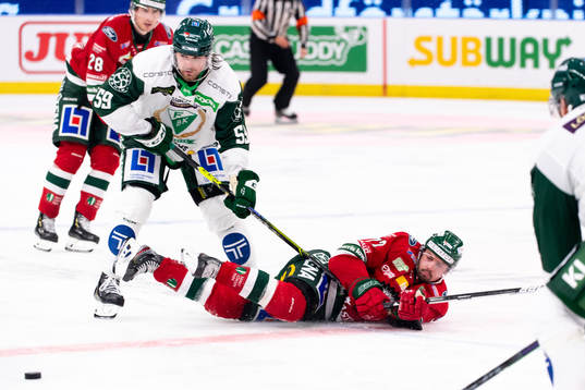 Färjestads Linus Johansson och Frölundas Patrik Carlsson
