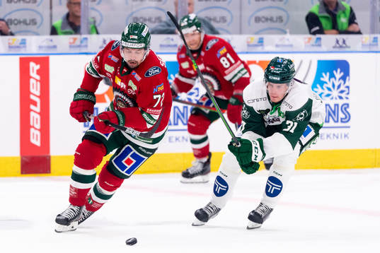 Frölundas Patrik Carlsson och Färjestads Carl Jakobsson