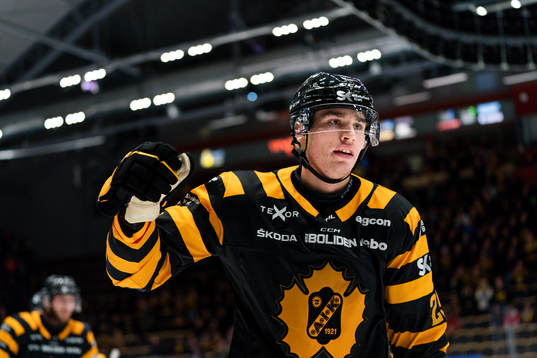 Skellefteås Albin Sundsvik jublar