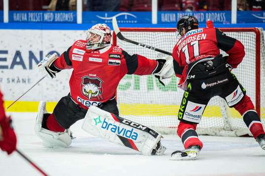 Malmö Redhawks målvakt Daniel Marmenlind och Markus