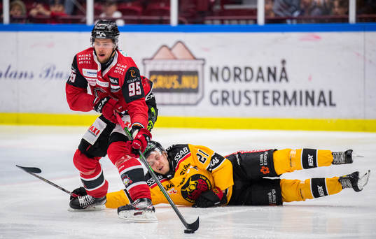 Malmö Redhawks Carl Persson och Luleås Juhani Tyrväinen