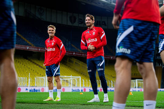 Martin Ødegaard and Stefan Strandberg of the Norwegian