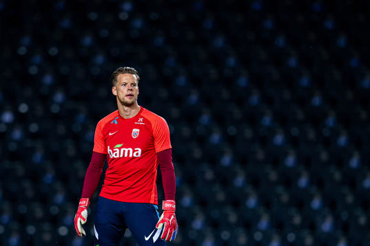 Goalkeeper Ørjan Håskjold Nyland of the Norwegian