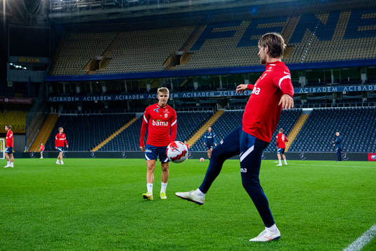 Martin Ødegaard and Stefan Strandberg of the Norwegian