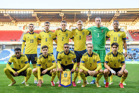The starting eleven pose for a team photo
