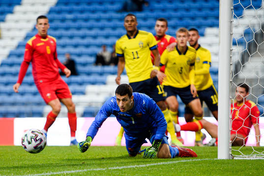 Goalkeeper Nikola Ivezic of Montenegro