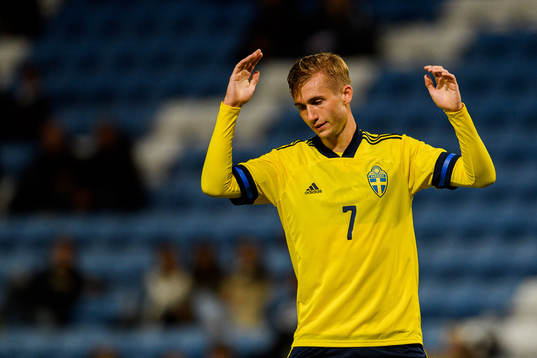 Benjamin Nygren of Sweden looks dejected