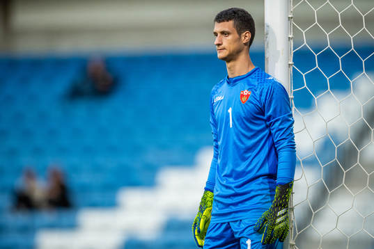 Goalkeeper Nikola Ivezic of Montenegro