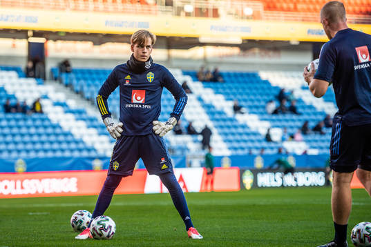 Goalkeeper Hannes Sveijer of Sweden