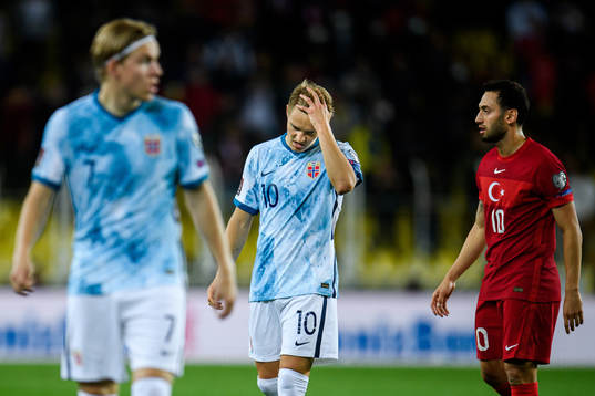 Martin Ødegaard of Norway looks dejected