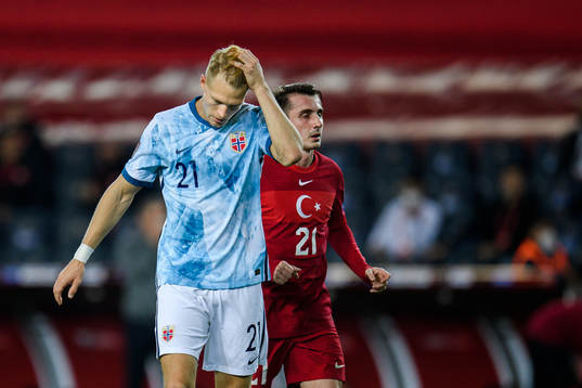 Andreas Hanche-Olsen of Norway looks dejected