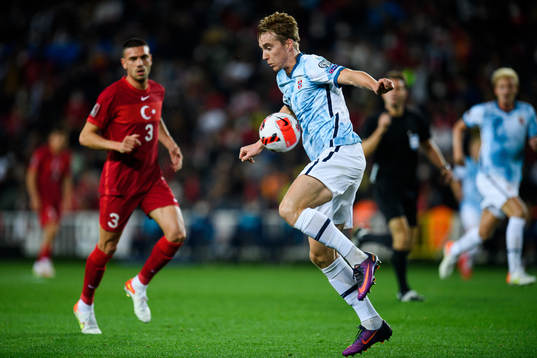 Demiral of Turkey and Kristian Thorstvedt of Norway