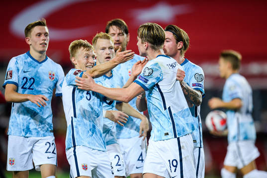 Birger Meling and Kristian Thorstvedt of Norway celebrate
