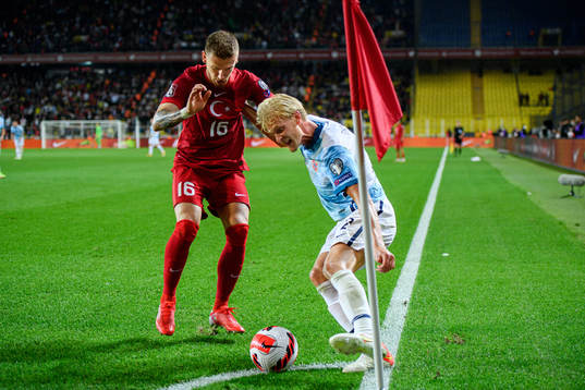Morten Thorsby of Norway and Serdar Aziz of Turkey