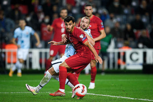 Veton Berisha of Norway and Kaan Ayhan of Turkey