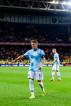 Martin Ødegaard of Norway looks dejected