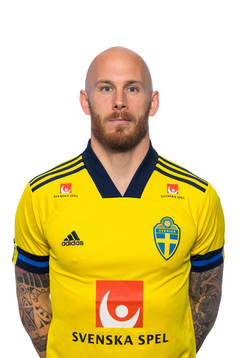 Magnus Eriksson of the Swedish national football team poses