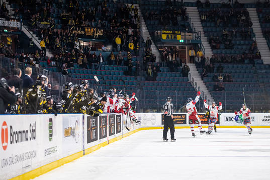 Västerviks spelare jublar
