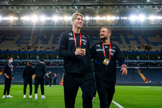 Kristian Thorstvedt and Veton Berisha of Norway