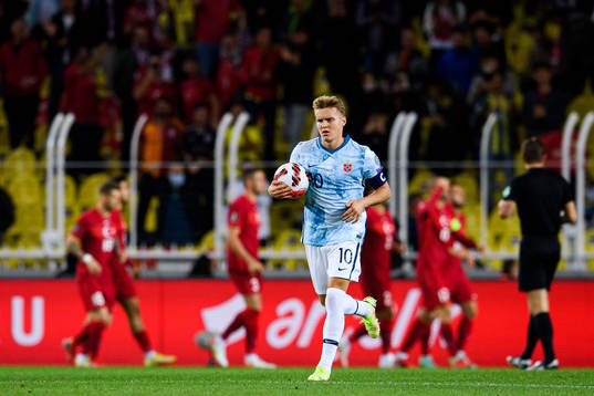 Martin Ødegaard of Norway looks dejected