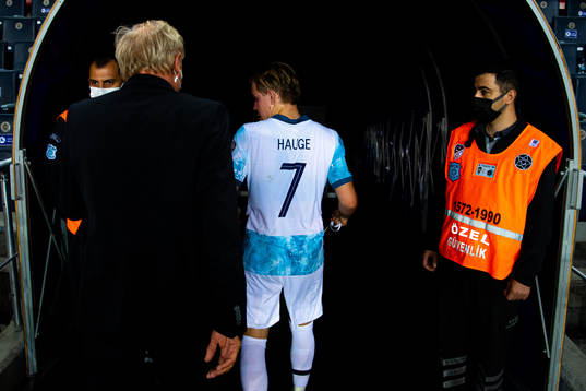 Jens Petter Hauge of Norway at half-time