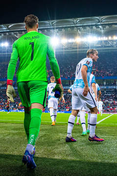 Goalkeeper Ørjan Håskjold Nyland of Norway at half-time