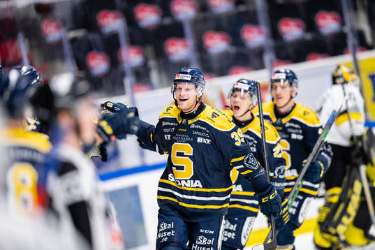 Södertäljes Brett Pollock jublar