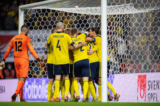 Emil Forsberg of Sweden celebrates
