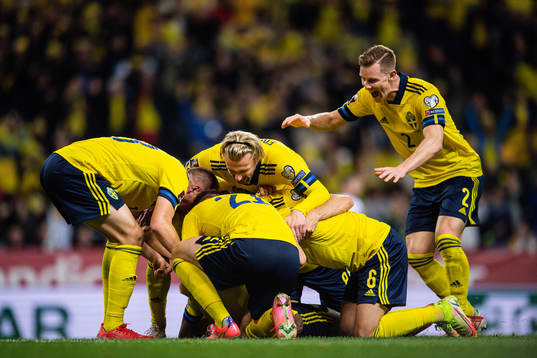 Alexander Isak of Sweden celebrates