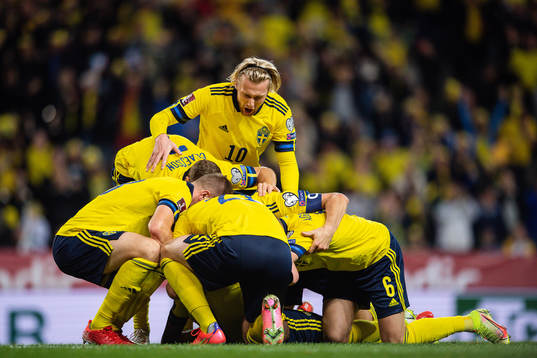 Alexander Isak of Sweden celebrates
