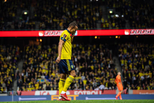 Robin Quaison of Sweden celebrates
