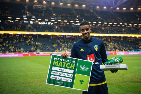 Player of the match Alexander Isak of Sweden