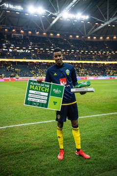 Player of the match Alexander Isak of Sweden