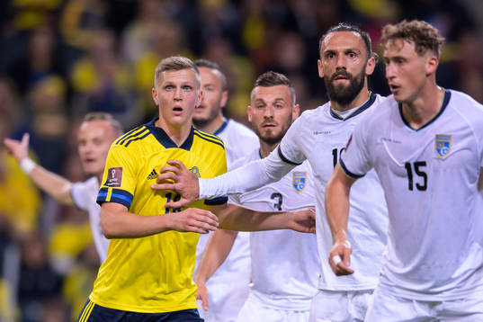 Joakim Nilsson of Sweden and Vedat Muriqi of Kosovo