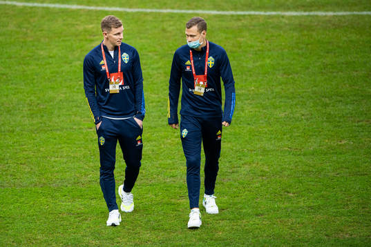 Emil Krafth and Viktor Claesson of Sweden